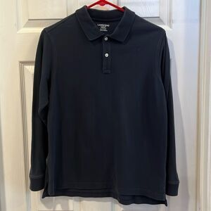 Lands End youth boys navy blue size large (12-14 years) long sleeve polo.